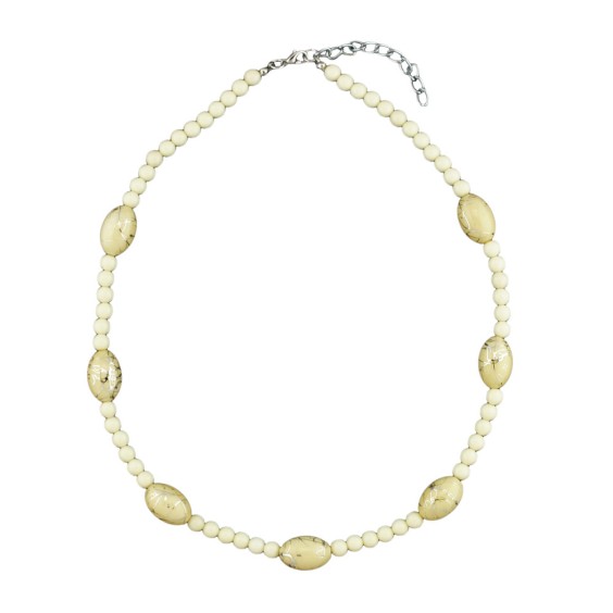 necklace creme-colored plastic beads