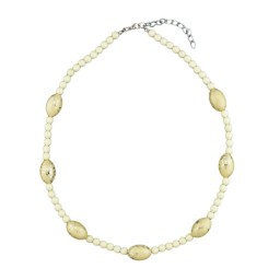 necklace creme-colored plastic beads