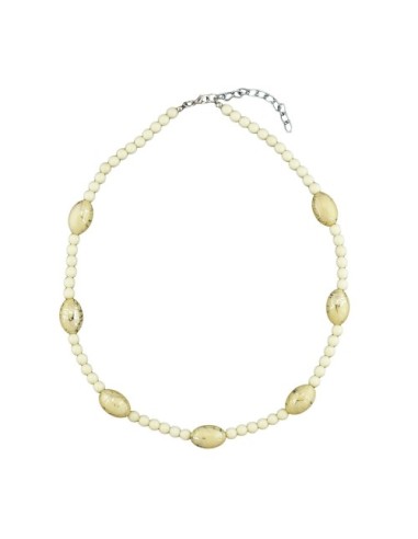 necklace creme-colored plastic beads
