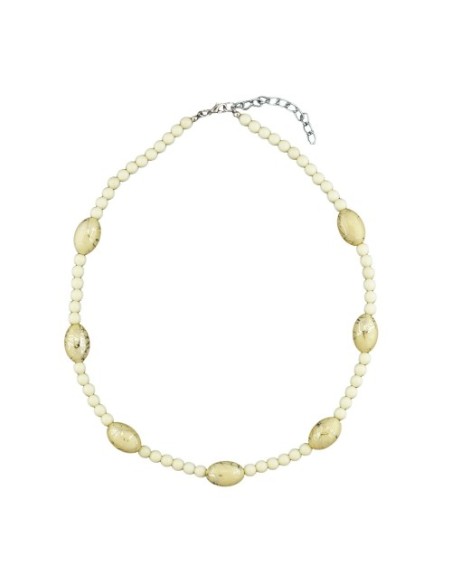 necklace creme-colored plastic beads