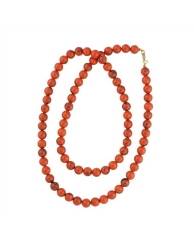 necklace 10mm beads orange-black-marbled