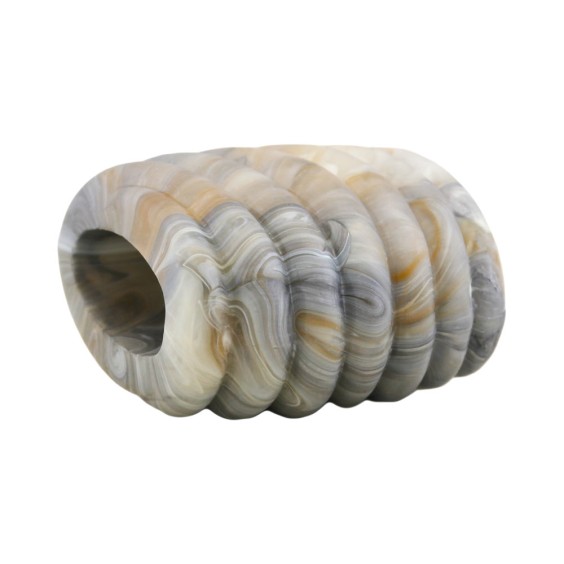 scarf bead 35mm spiral grey-matt