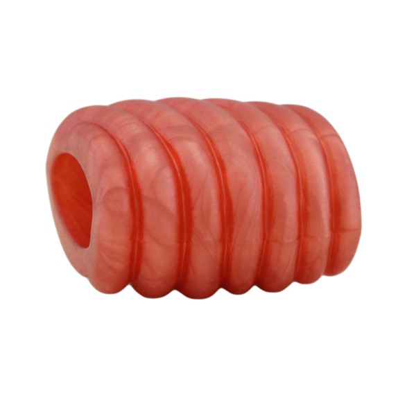 scarf bead 35mm spiral light red-silky