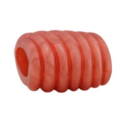 scarf bead 35mm spiral light red-silky