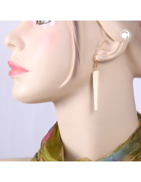 earring hooks wedge beige-nature notches