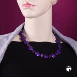 necklace flat beads purple