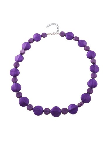 necklace flat beads purple