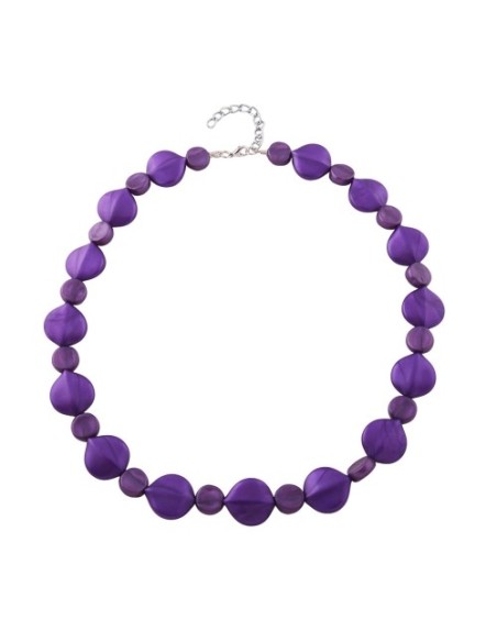 necklace flat beads purple