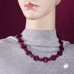 necklace flat bead bordeaux transluzent