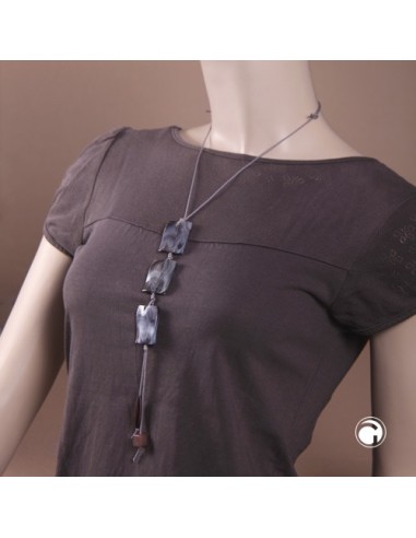 necklace 3x pillow beads grey on cord
