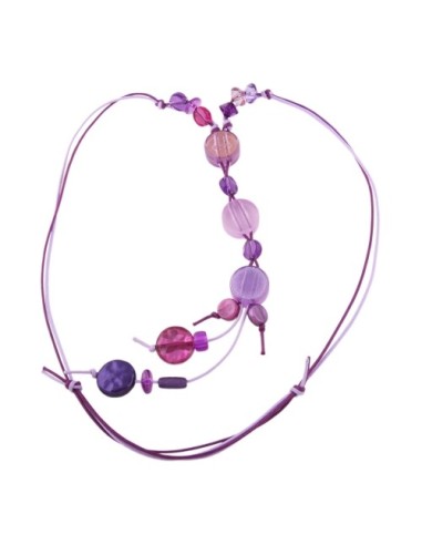 necklace lilac beads on double cord