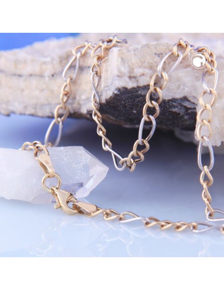 bracelet figaro curb chain 9k gold