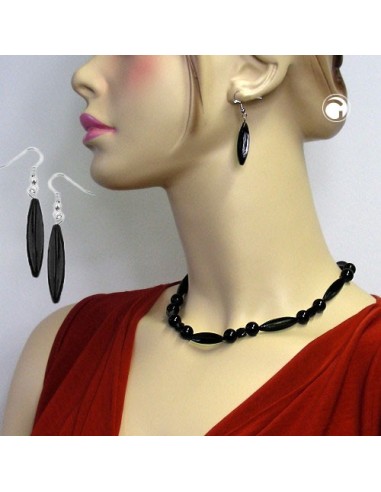 earhook earring bead fluted olive black