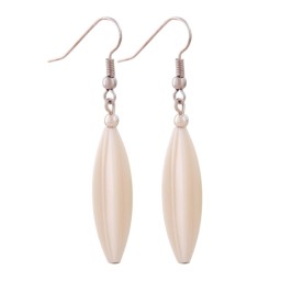 earhook bead fluted olive beige coloured