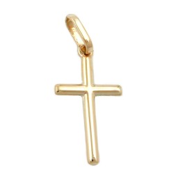 pendant small cross polished 9k gold