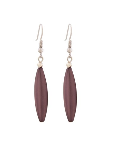 earhook bead fluted olive purple shiny