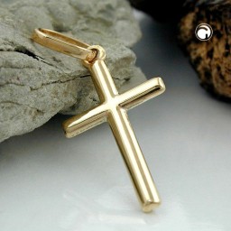 pendant small cross polished 9k gold