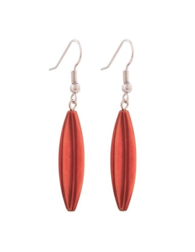 earhooks bead fluted olive orange colour