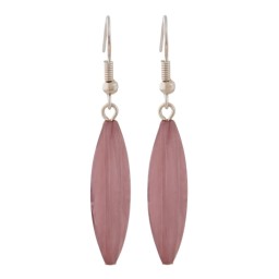 earhooks bead fluted olive purple mixed