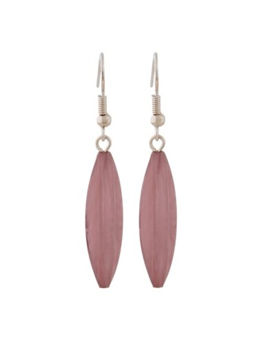 earhooks bead fluted olive purple mixed