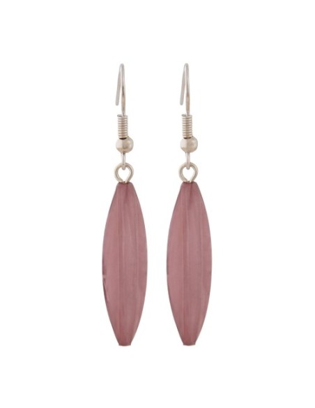 earhooks bead fluted olive purple mixed