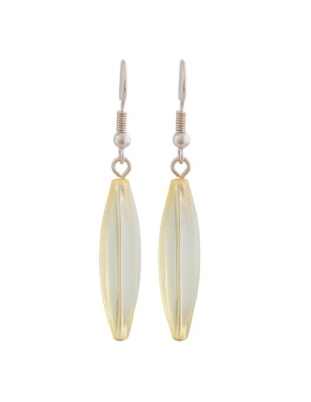 earhooks bead fluted olive yellow clear
