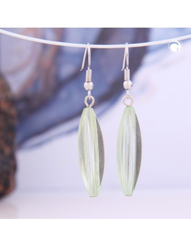 earhook bead fluted olive light green