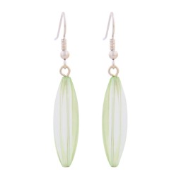 earhook bead fluted olive light green