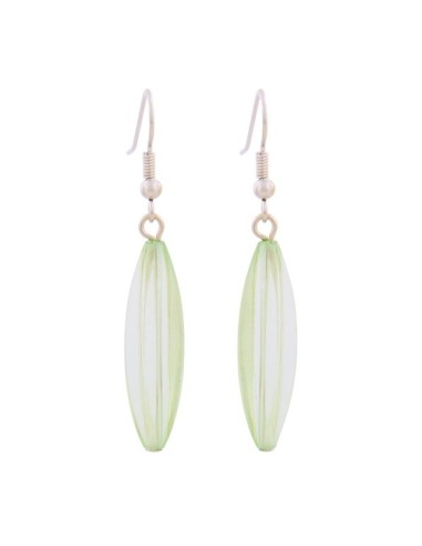 earhook bead fluted olive light green