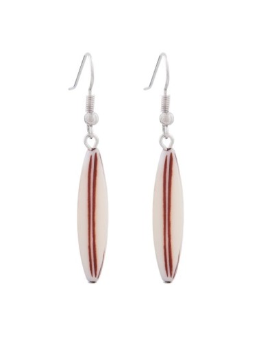 earhook bead fluted olive beige coloured