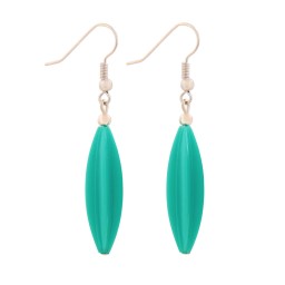 earhook bead fluted olive rich turquoise