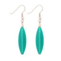 earhook bead fluted olive rich turquoise