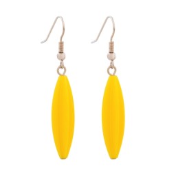 earhook bead fluted olive rich yellow