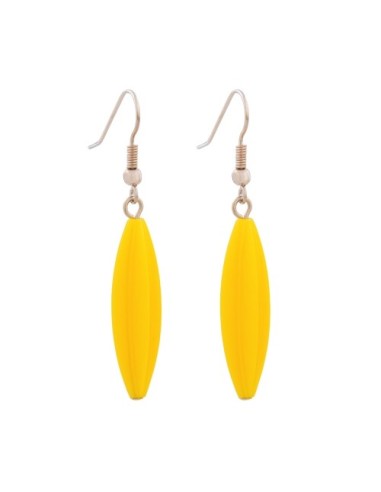 earhook bead fluted olive rich yellow