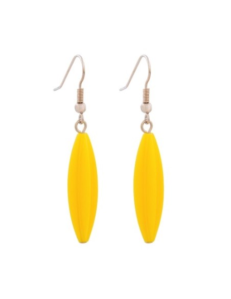 earhook bead fluted olive rich yellow