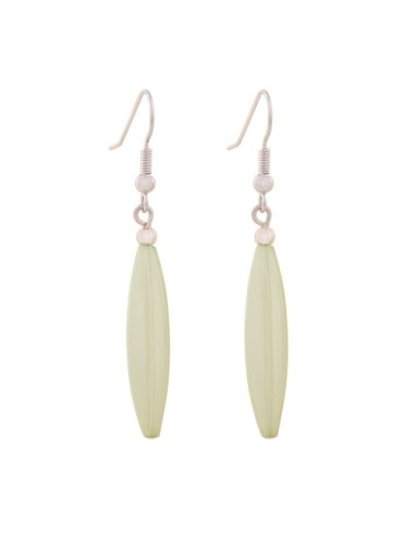 earhook bead fluted olive light blue