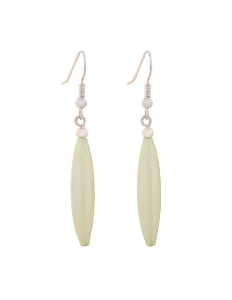 earhook bead fluted olive light blue