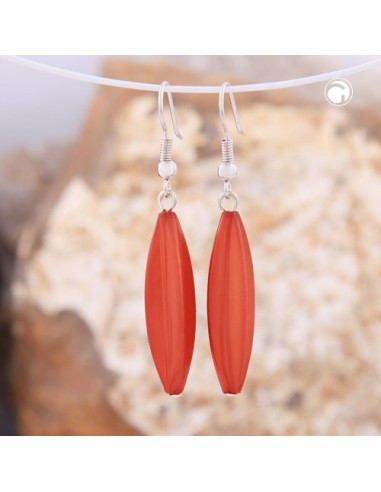 earhook bead fluted olive wine red