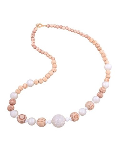 necklace with wooden an plastic beads