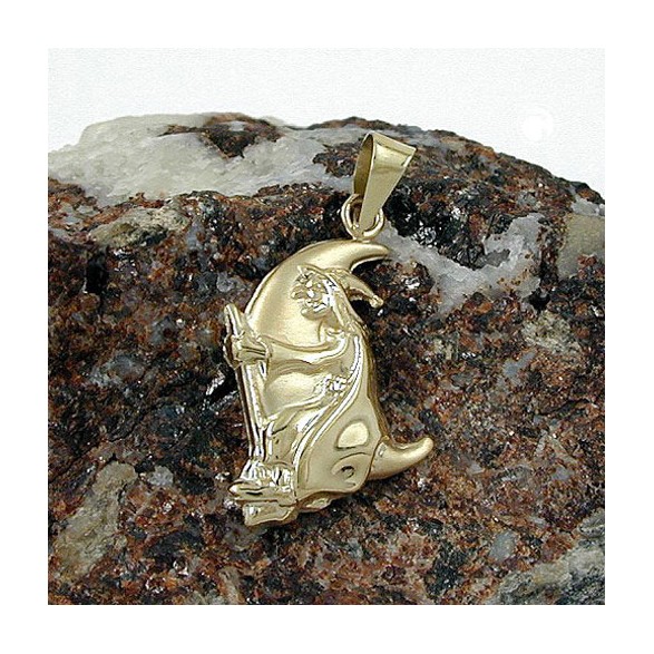 pendant witch on the moon 9k gold