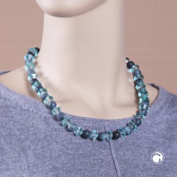 necklace beads turquise matt faceted