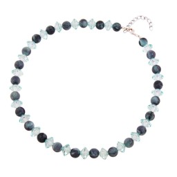 necklace beads turquise matt faceted