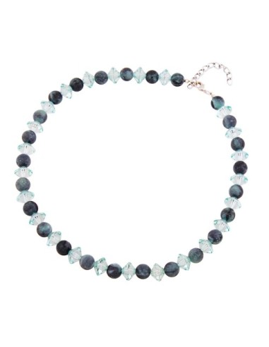necklace beads turquise matt faceted