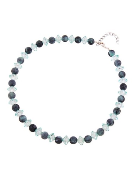 necklace beads turquise matt faceted