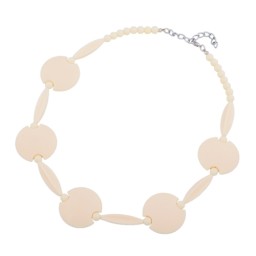 necklace beads disc ivory beige coloured