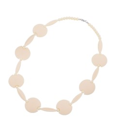 necklace beads disc ivory beige coloured