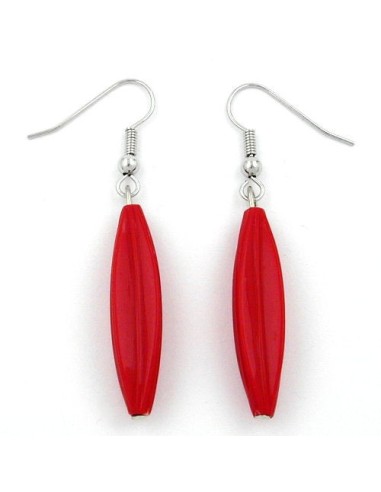 ear hooks grooved olive shiny red