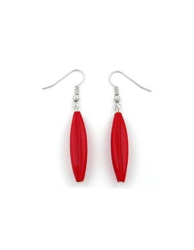 ear hooks grooved olive shiny red