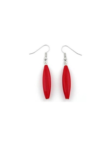 ear hooks grooved olive shiny red