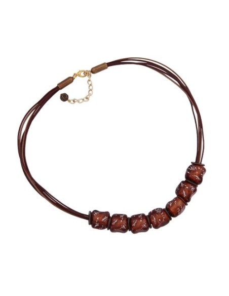 necklace stone bead brown-transparency